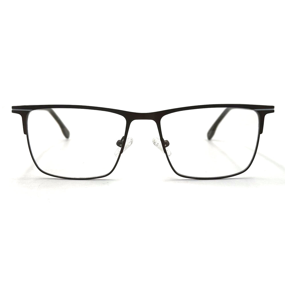MiGAFAS XK4765 Black Metal browline eyeglasses front view