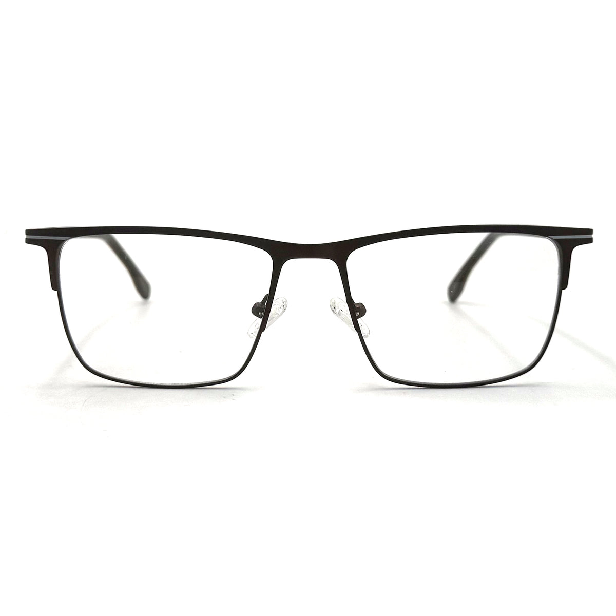 MiGAFAS XK4765 Black Metal browline eyeglasses front view