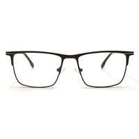 MiGAFAS XK4765 Black Metal browline eyeglasses front view
