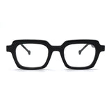 MiGAFAS CRM5140 black square acetate prescription eyeglasses, front view