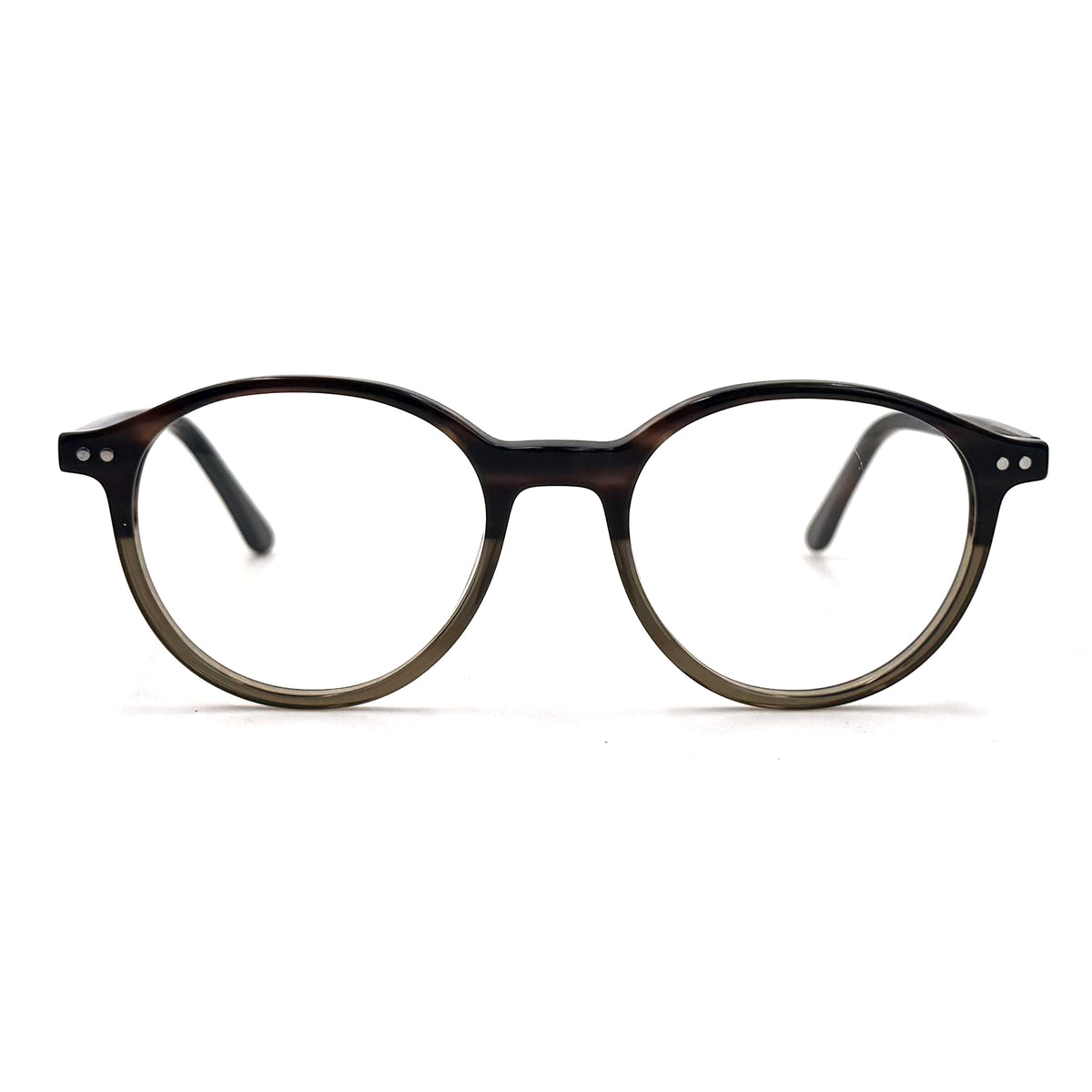 MiGAFAS EG3316 Havana Boston acetate prescription eyeglasses, front view