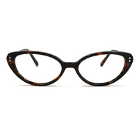 MiGAFAS F6000 Havana cat-eye acetate prescription eyeglasses, front view