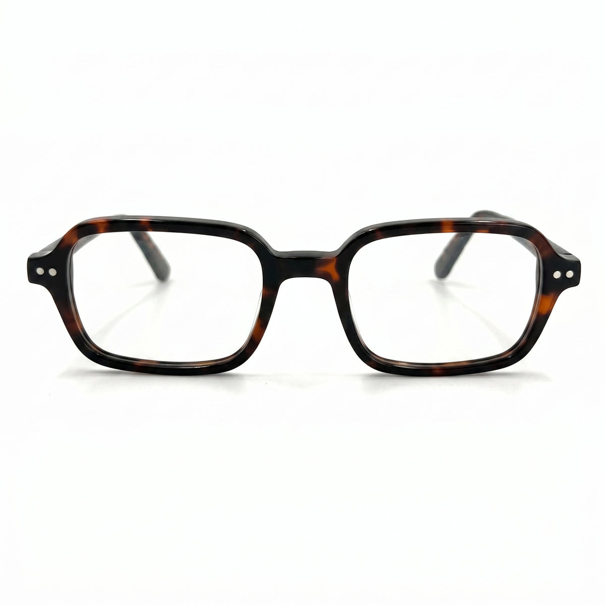 MiGAFAS F6004 Havana square acetate prescription eyeglasses, front view