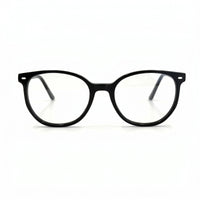 MiGAFAS FR6916 Black Wellington acetate prescription eyeglasses, front view