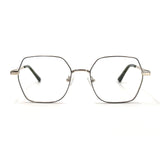 MiGAFAS XK4716 Green metal geometric rectangle eyeglasses front view