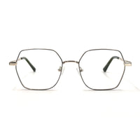 MiGAFAS XK4716 Green metal geometric rectangle eyeglasses front view