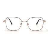 MiGAFAS XK4717 Gray Metal geometric rectangle eyeglasses front view