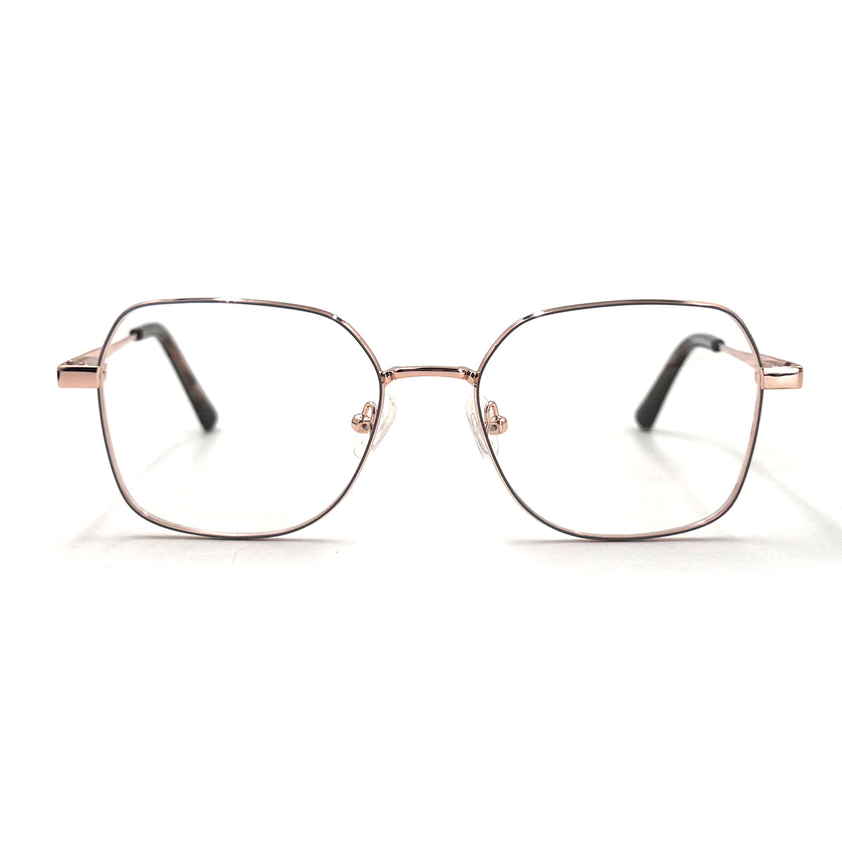 MiGAFAS XK4717 Gray Metal geometric rectangle eyeglasses front view