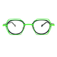 MiGAFAS 87961 polygonal acetate prescription eyeglasses, front view