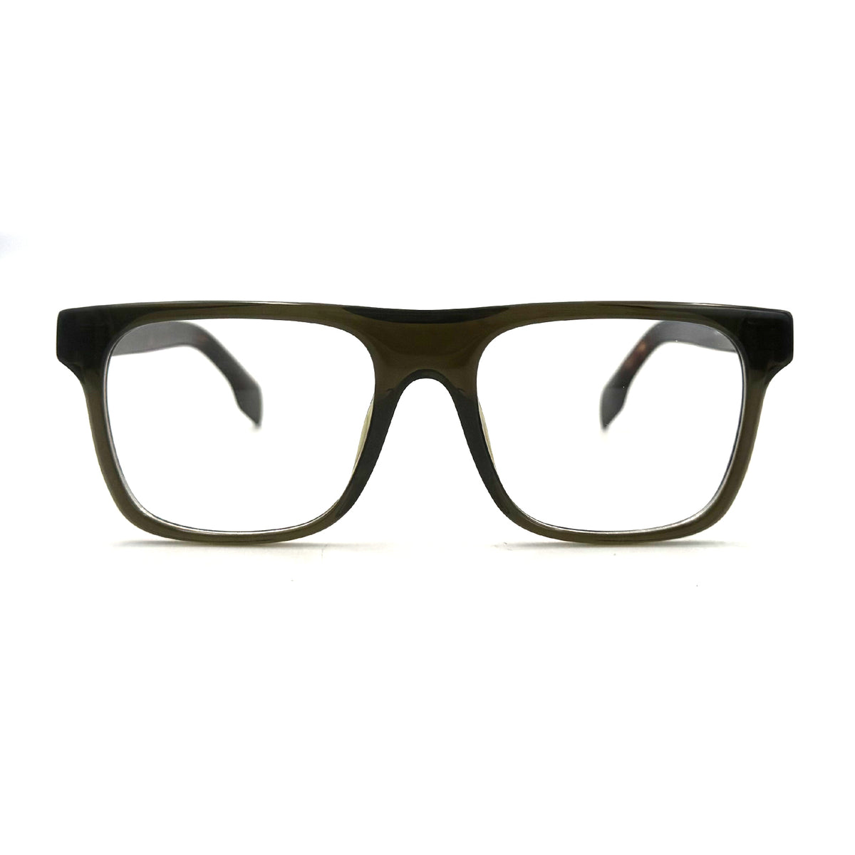 MiGAFAS QSZ5617 Green square acetate prescription eyeglasses, front view
