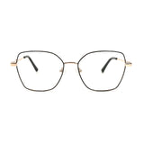 MiGAFAS XK4712 Black Metal geometric butterfly eyeglasses front view