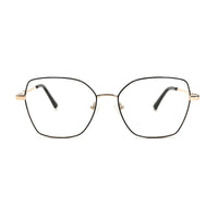 MiGAFAS XK4712 Black Metal geometric butterfly eyeglasses front view