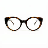 MiGAFAS FR6136 Havana cat-eye acetate prescription eyeglasses, front view