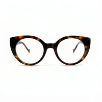 MiGAFAS FR6136 Havana cat-eye acetate prescription eyeglasses, front view