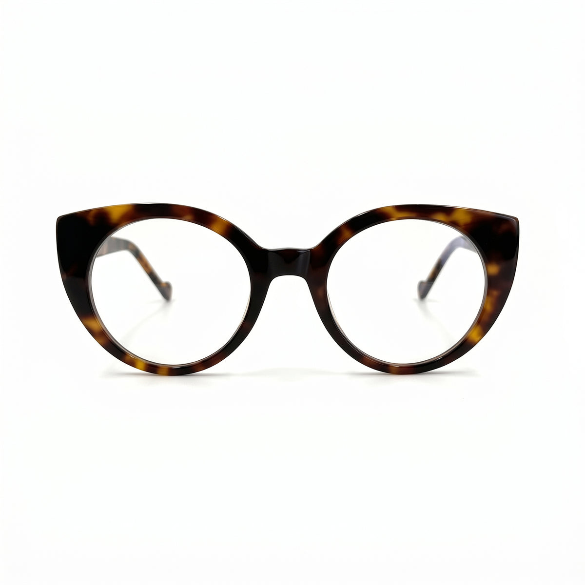 MiGAFAS FR6136 Havana cat-eye acetate prescription eyeglasses, front view