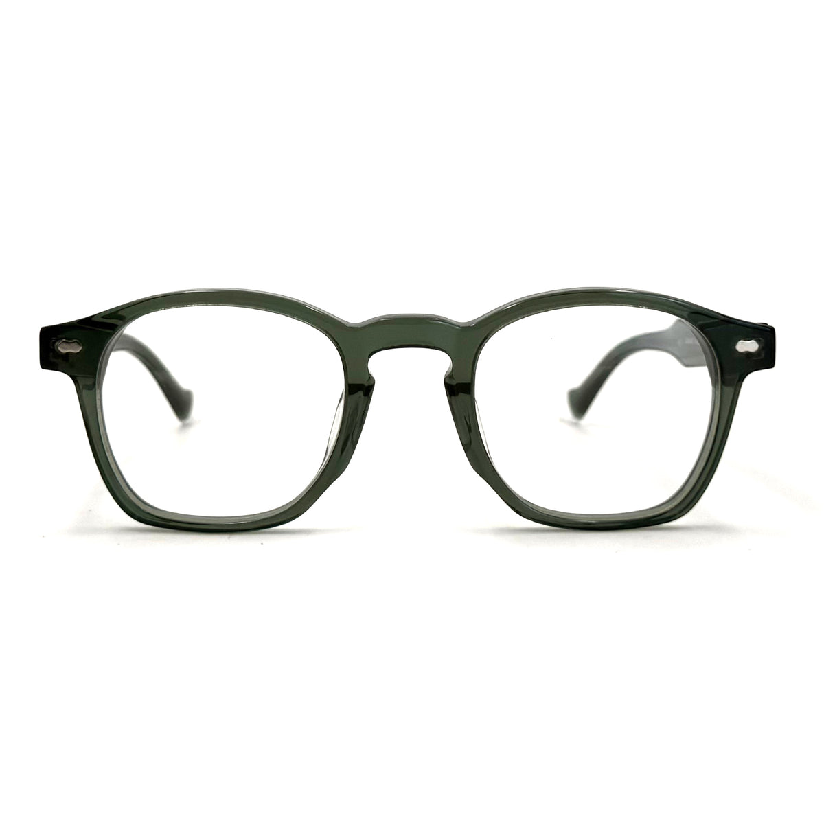 MiGAFAS F6862 Green acetate and metal Crown eyeglasses,front view