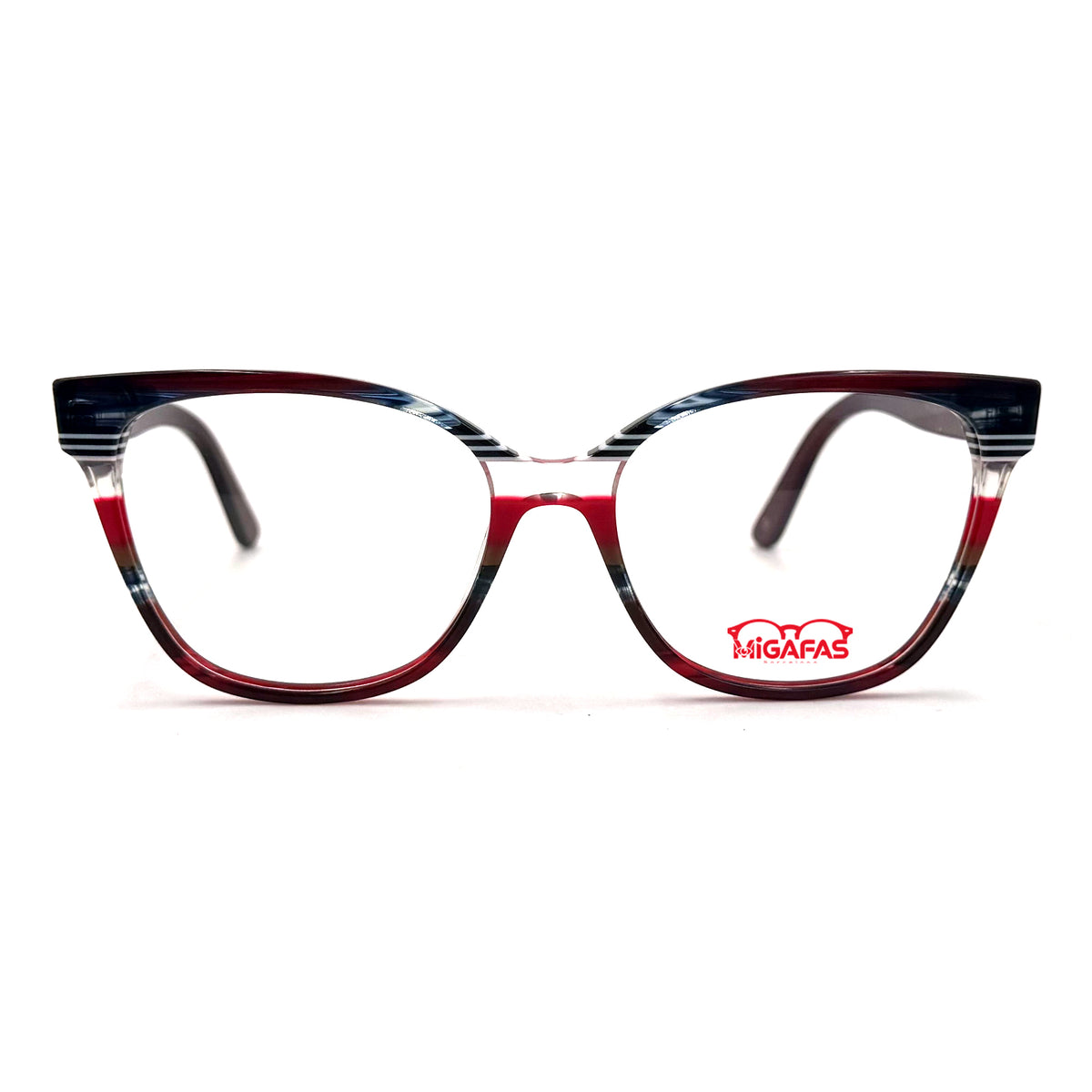 MiGAFAS EO3247 cat-eye acetate prescription eyeglasses, front view