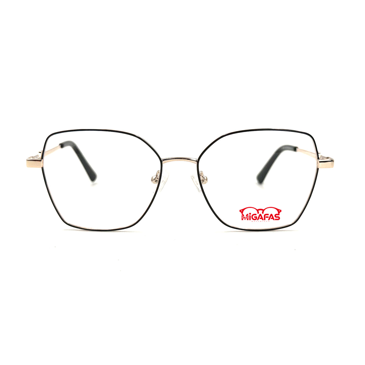MiGAFAS XK4712 Black TR90 geometric butterfly eyeglasses front view
