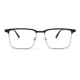 MiGAFAS XK4762 Brown stainless steel rectangle eyeglasses front view