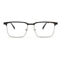 MiGAFAS XK4762 Brown stainless steel rectangle eyeglasses front view