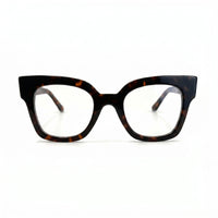 MiGAFAS FR6135 Havana butterfly acetate prescription eyeglasses, front view