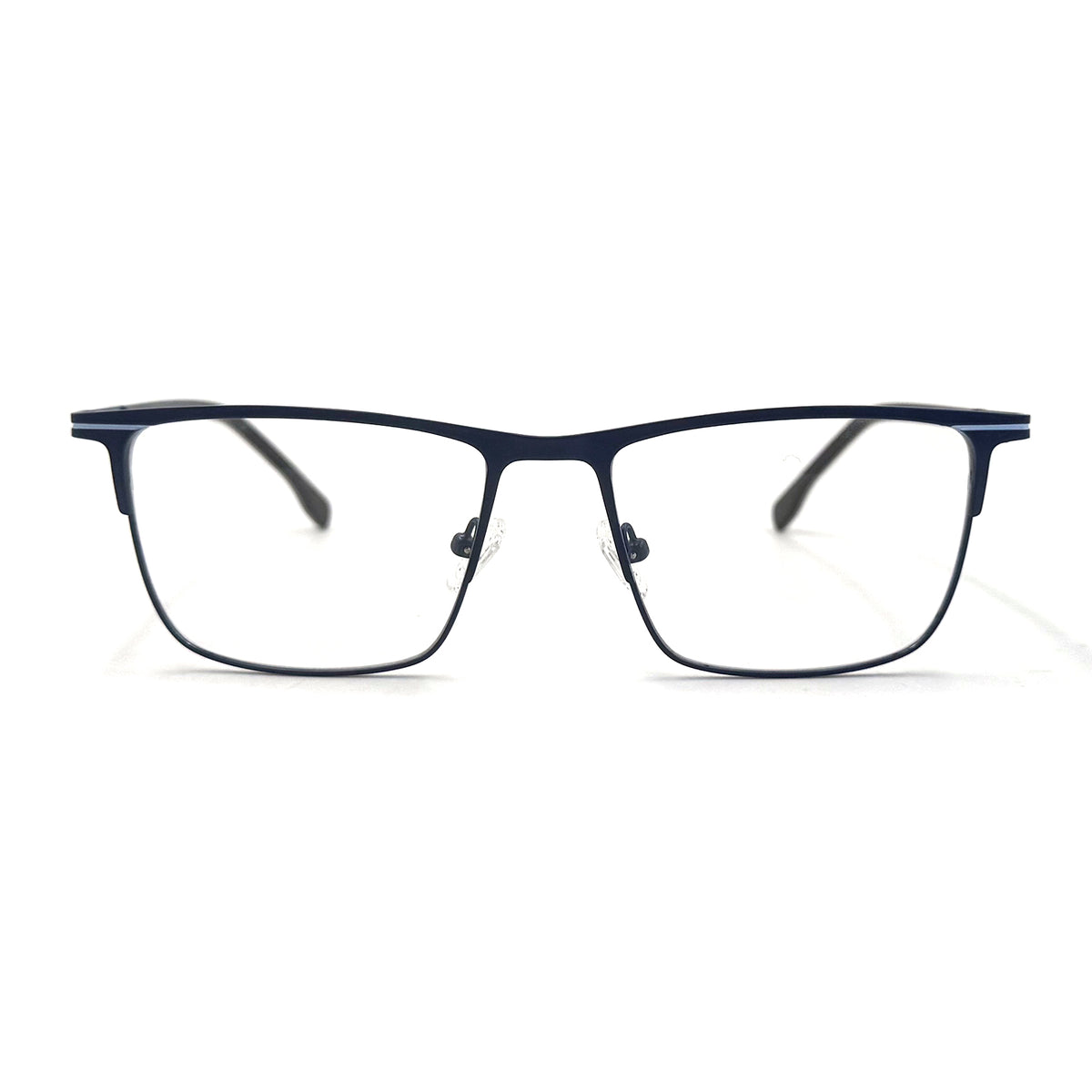 MiGAFAS XK4765 Navy Metal browline eyeglasses front view