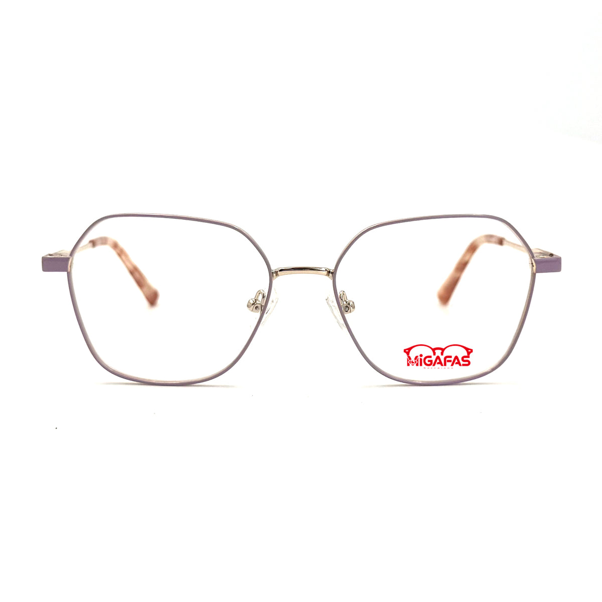 MiGAFAS XK4713 Black metal geometric butterfly eyeglasses front view