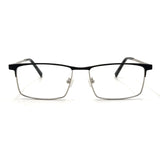 MiGAFAS XK4764 Black stainless steel browline eyeglasses front view