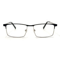 MiGAFAS XK4764 Black stainless steel browline eyeglasses front view