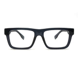 MiGAFAS QSZ5612 navy rectangular acetate glasses, front view