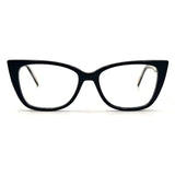 MiGAFAS BR6614 Black cat-eye acetate prescription eyeglasses, front view