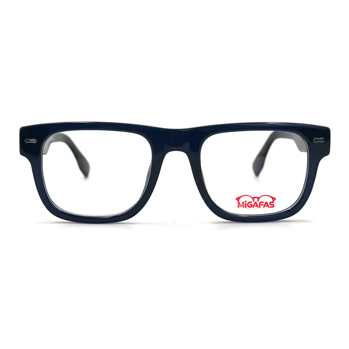 MiGAFAS QSZ5813 Blue Wellington acetate prescription eyeglasses, front view