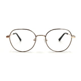 MiGAFAS XK4718 Black Metal crown panto eyeglasses front view