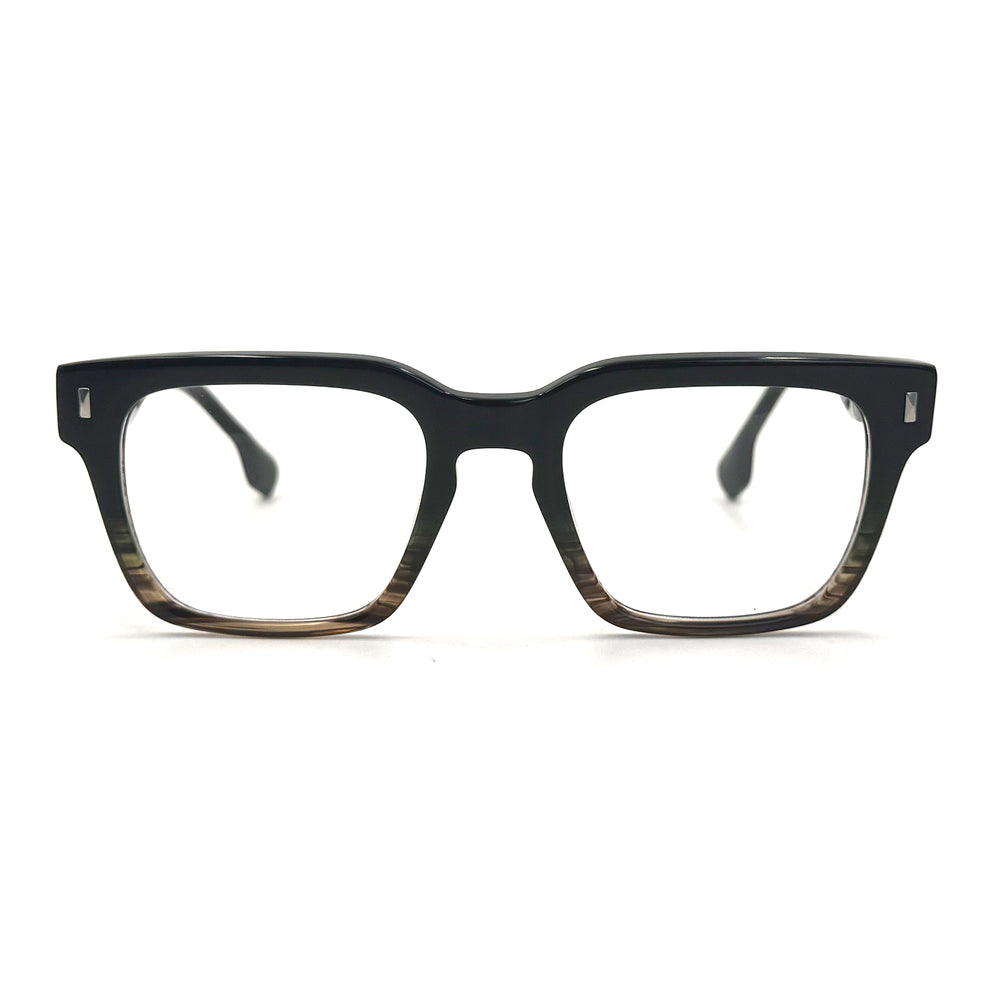 MiGAFAS QSZ7124 Blue square acetate prescription eyeglasses, front view