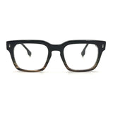 MiGAFAS QSZ7124 Blue square acetate prescription eyeglasses, front view
