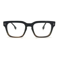 MiGAFAS QSZ7124 Blue square acetate prescription eyeglasses, front view