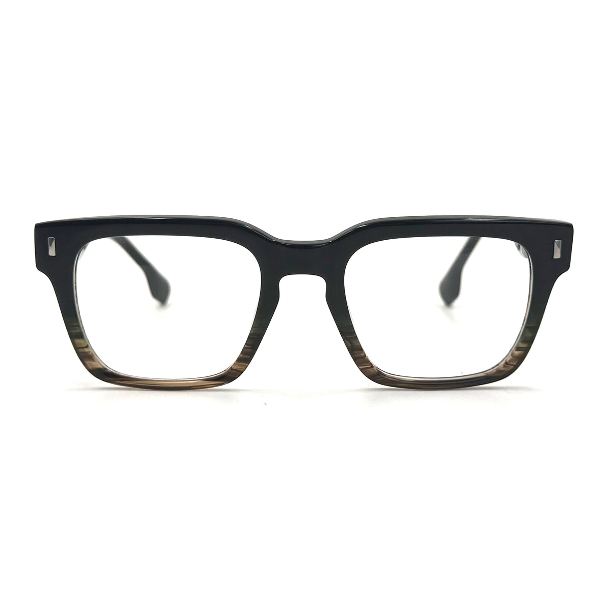 MiGAFAS QSZ7124 Blue square acetate prescription eyeglasses, front view