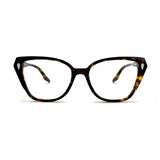 MiGAFAS F6816 Havana acetate cat-eye eyeglasses front view