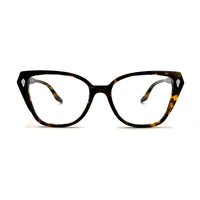 MiGAFAS F6816 Havana acetate cat-eye eyeglasses front view