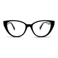 MiGAFAS F6815 Black acetate cat-eye eyeglasses,front view