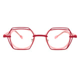 MiGAFAS 87961 polygonal acetate prescription eyeglasses, front view