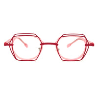 MiGAFAS 87961 polygonal acetate prescription eyeglasses, front view