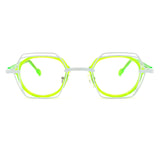 MiGAFAS 87961 polygonal acetate prescription eyeglasses, front view