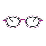 MiGAFAS 87962 polygonal acetate prescription eyeglasses, front view