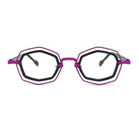 MiGAFAS 87962 polygonal acetate prescription eyeglasses, front view