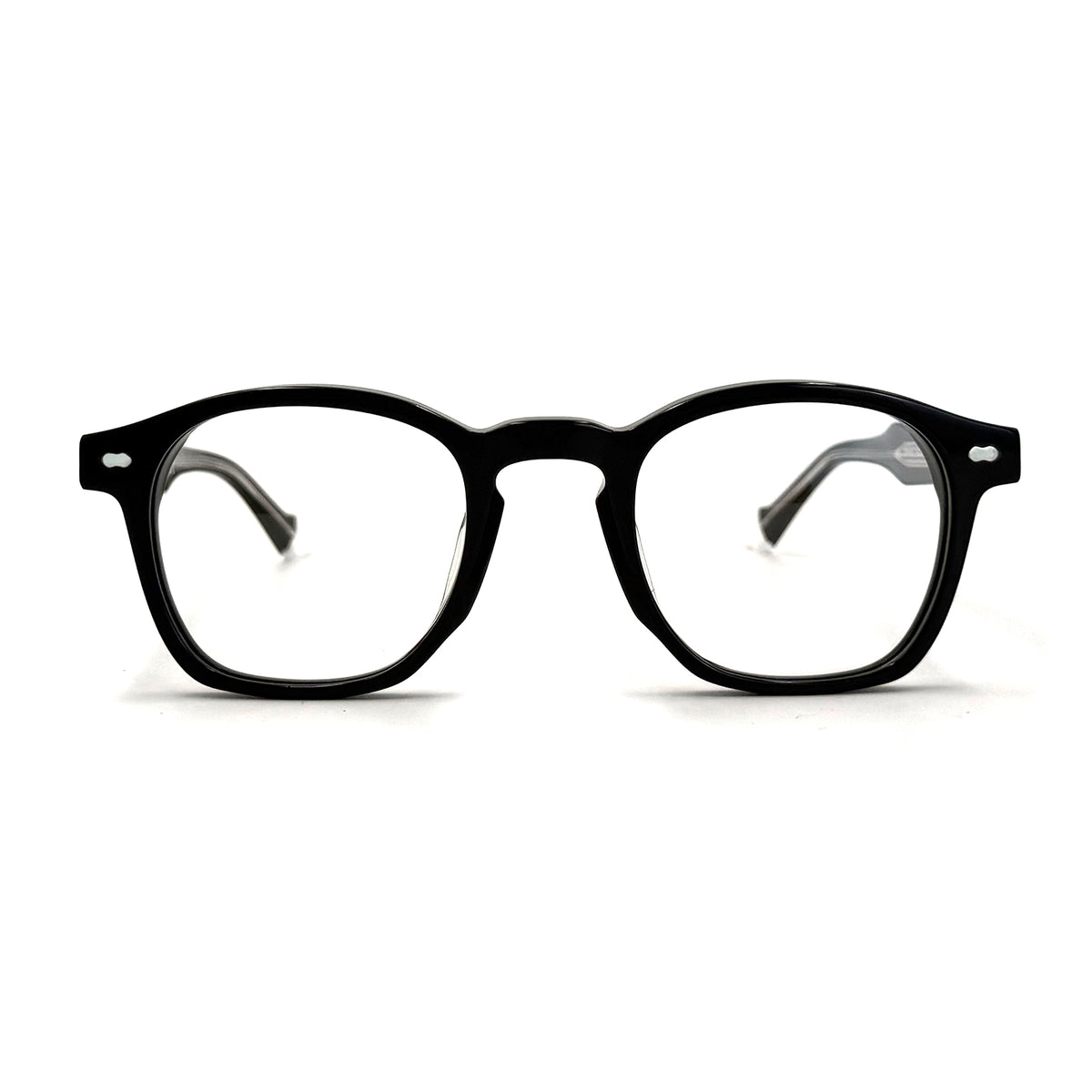 MiGAFAS F6862 Black acetate and metal Crown eyeglasses,front view