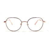 MiGAFAS XK4718 Rose Gold Metal crown panto eyeglasses front view