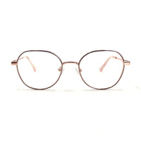 MiGAFAS XK4718 Rose Gold Metal crown panto eyeglasses front view