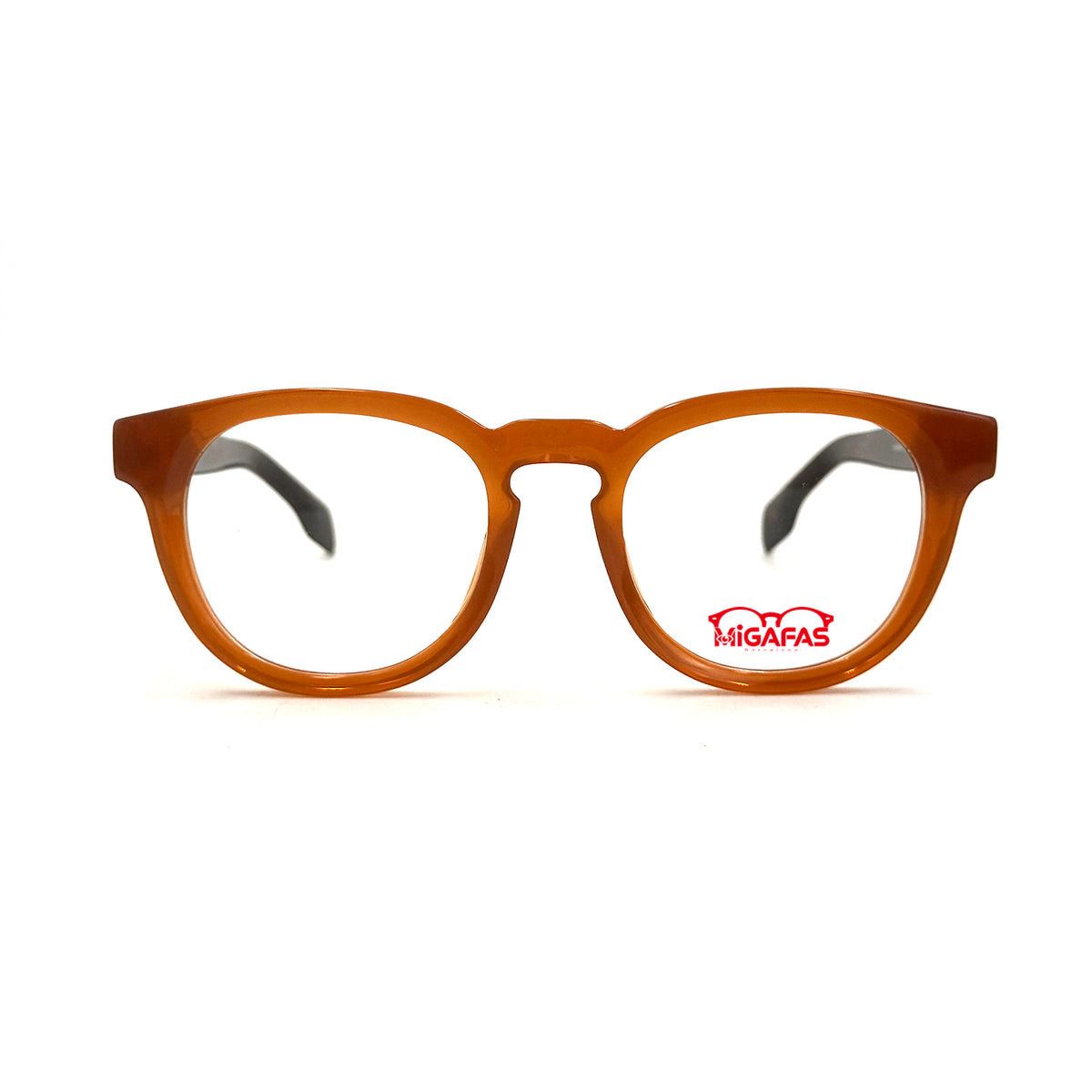 MiGAFAS QSZ5616 Bronze acetate Boston eyeglasses front view