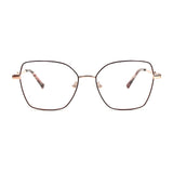 MiGAFAS XK4712 Rose Metal TR90 geometric butterfly eyeglasses three-quarter view